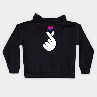 heart fingers - bisexual Kids Hoodie